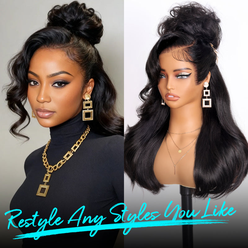 Peacock Curls Pull Go 13x6 Full Glueless Lace Front Wig Pre-Styled Heavy Layers Cut Human Hair - Image 4