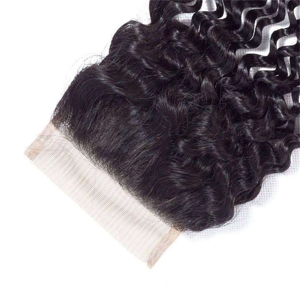 9A Kinky Curly Hair 3 Bundles with Closure Human Hair Natural Color - Image 7