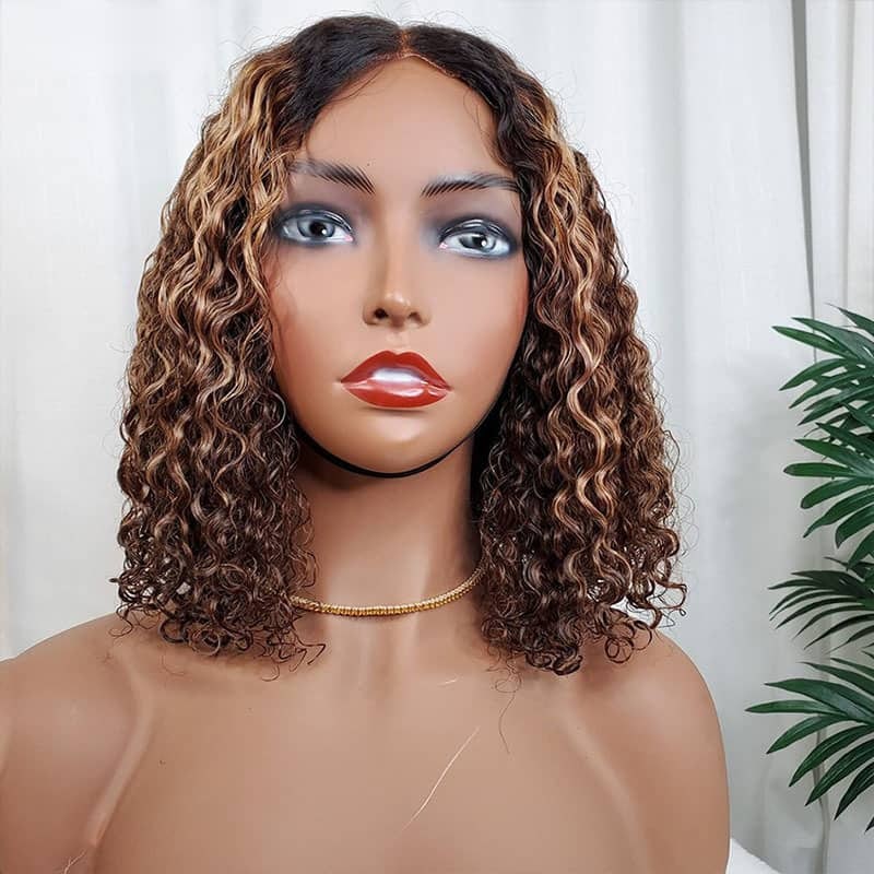Water Wave Bob Highlight Short Hair 5x5 Closure wig high density - Image 4