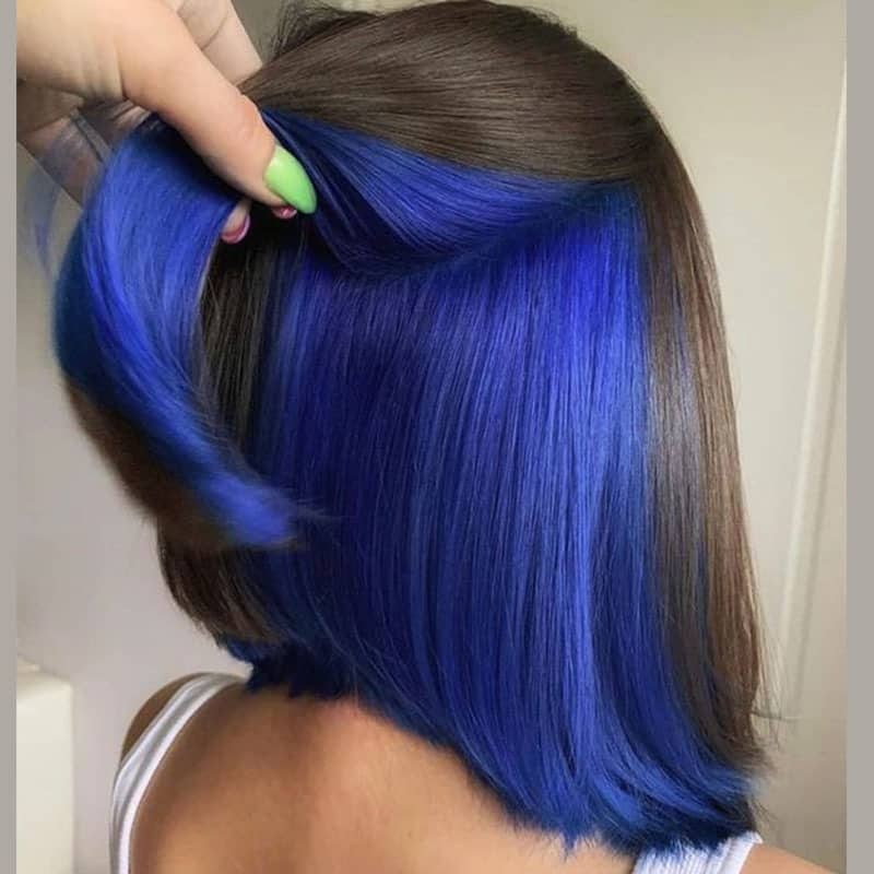 Hidden Color Bob Short Hair Peekboo Highlight Pink Transprant Lace Wig - Image 4