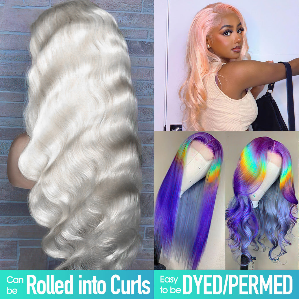 White 4x4 5x5 Glueless Lace Closure Wigs Straight Ashimary Virgin Hair - Image 6