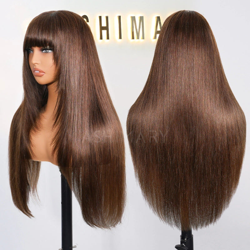 Pull Go 3x1 Lace Straight Wig True Scalp Bang Wig Glueless Pre-Styled Layered Human Hair - Image 8