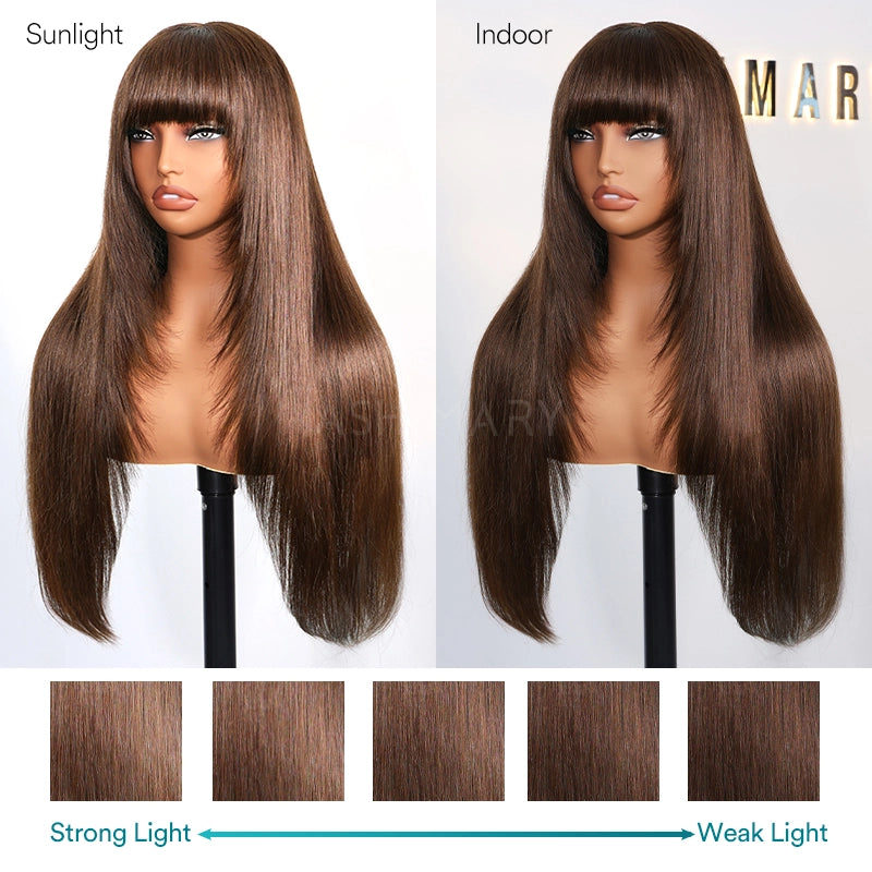 Pull Go 3x1 Lace Straight Wig True Scalp Bang Wig Glueless Pre-Styled Layered Human Hair - Image 9