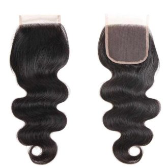 Ashimary Body Wave Hair 4x4Inchs Lace Closure Natural Color 100% Human Hair
