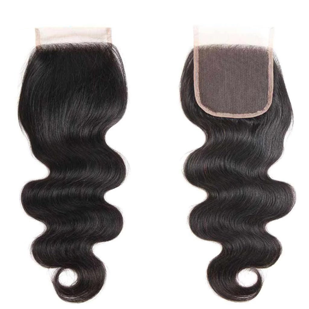 Ashimary Body Wave Hair 4x4Inchs Lace Closure Natural Color 100% Human Hair