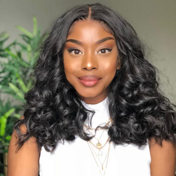 Fluffy Bouncy Rose Wave Side Part 4x4 13x4 Lace Wigs 100% Human Hair Beginner Friendly - Image 6