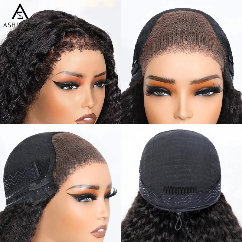 4C Hairline Curly Edge Kinky Curly Wig 6x4.5 Lace Closure Natural Hairline Blend Away - Image 6