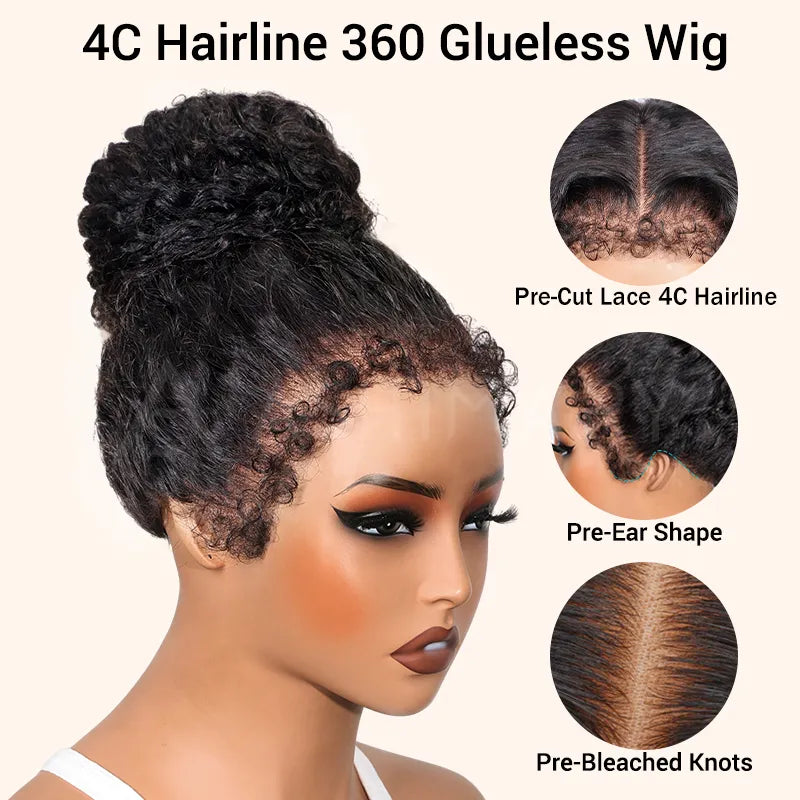 Water Wave Invisi Strap Snug Fit 360 Transparent Lace Frontal Bleached Knots Pre Cut Lace Wig - Image 19