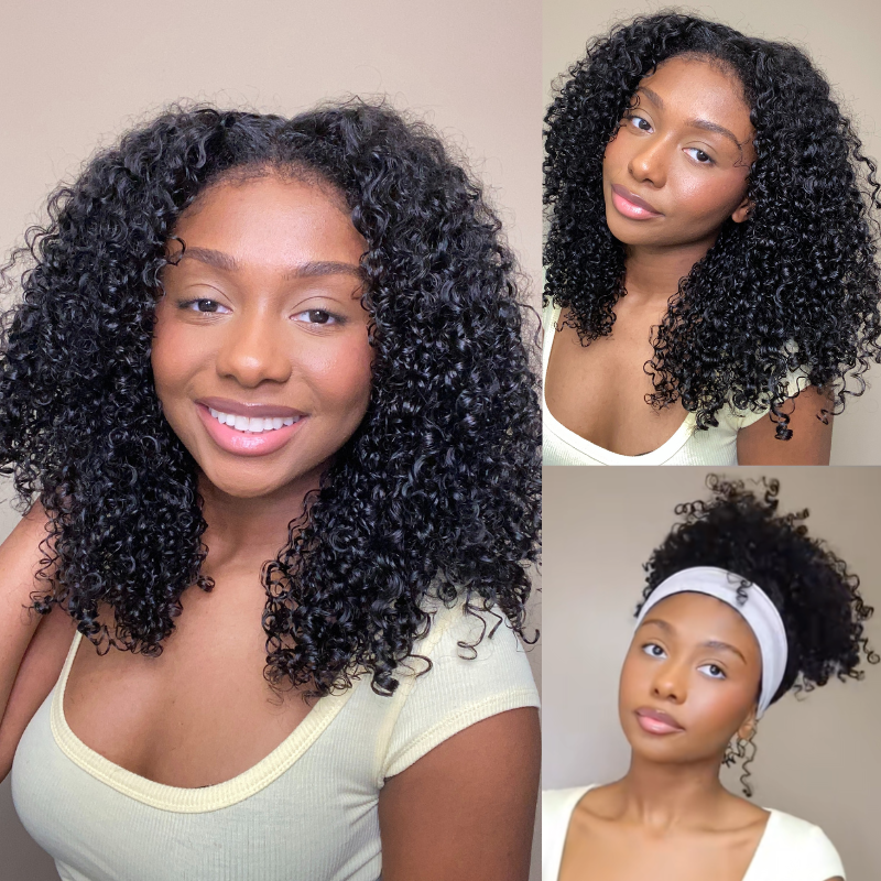 4C Hairline Curly Edge Kinky Curly Wig 6x4.5 Lace Closure Natural Hairline Blend Away - Image 2