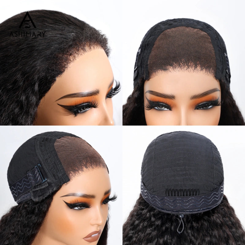 Newborn Hairline Kinky Straight Glueless 4x4 Lace Wigs Bye Bye Knots Human Hair Lace Wig - Image 12
