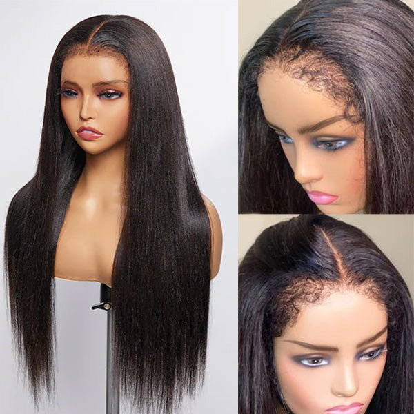 4C Edge Hairline-Straight Hair 13x4/13x6 HD Transparent Lace Front Wigs With Kinky Edges Curly Baby Hair - Image 2
