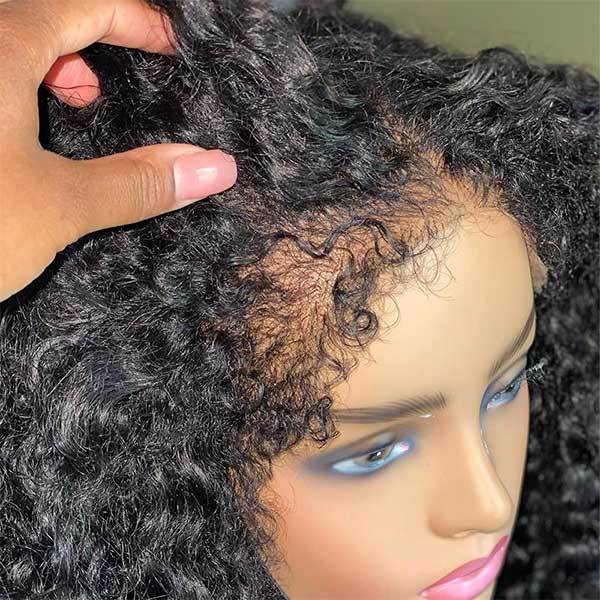 Ashimary 4C Kinky Edges Hairline HD Lace Front Deep Wave Wigs - Image 5