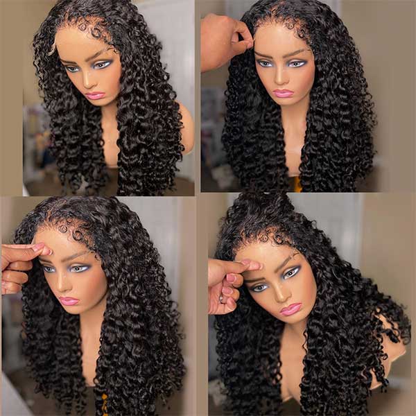 4C Edge 5x5 HD Transparent Lace Closure Deep Wave Wigs - Image 3