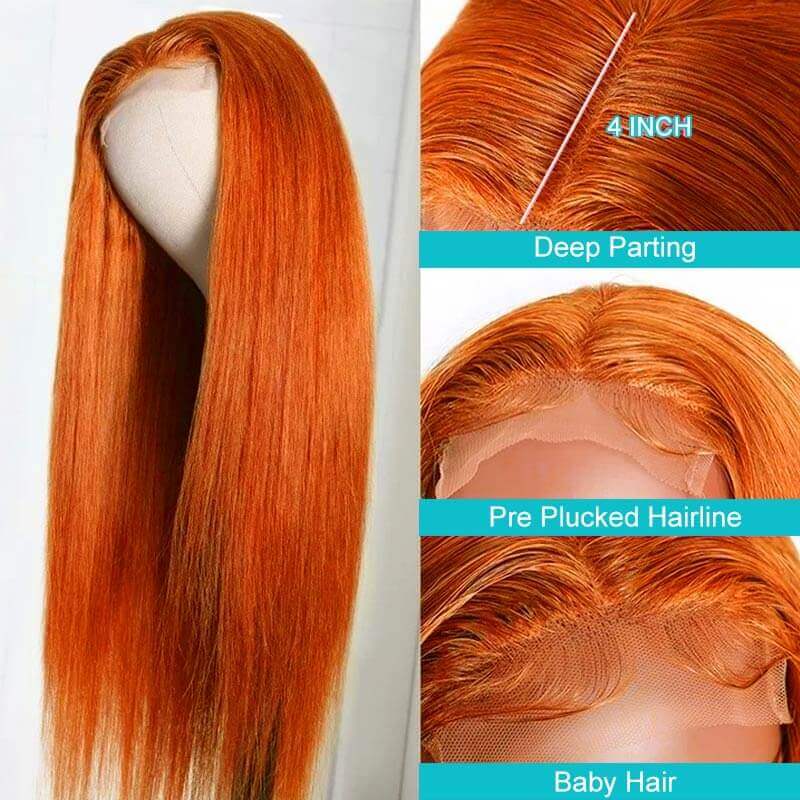 Ginger 4x4 5x5 6x6 Glueless Lace Wigs 180% 250% Density Wigs Ashimary Virgin Hair - Image 2