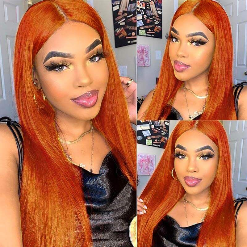 Ginger 4x4 5x5 6x6 Glueless Lace Wigs 180% 250% Density Wigs Ashimary Virgin Hair - Image 5