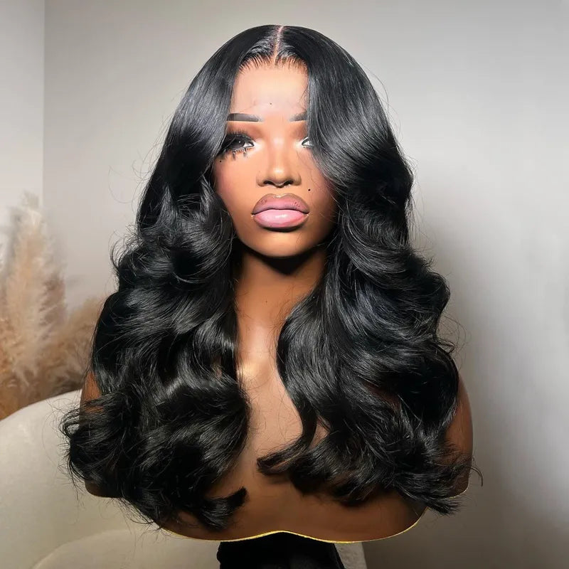 Ashimary Curtain Bangs Layered Cut 4x4 Transparent Lace Body Wave Wig 180% Density Butterfly Cut Human Hair - Image 4