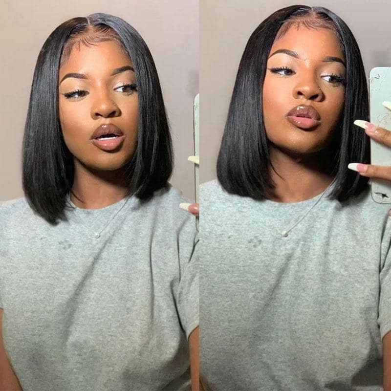Classic & Chic Bob 13x6 Transparent Lace Front Wig Short Hair - Image 2