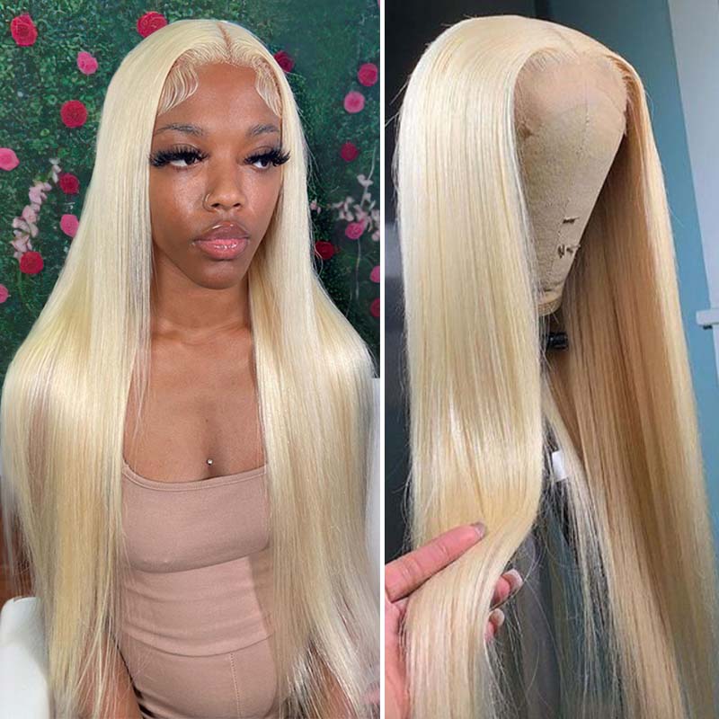 613 Blonde Pull Go 13x6 Full Pre-Cut Glueless Lace Front Wig Brazilian Human Hair - Image 3