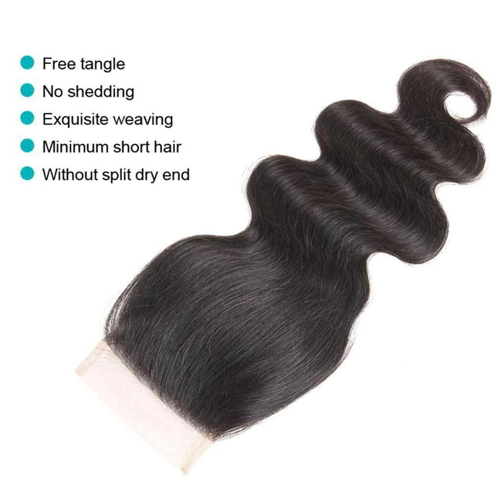 Ashimary Body Wave Hair 4x4Inchs Lace Closure Natural Color 100% Human Hair - Image 2