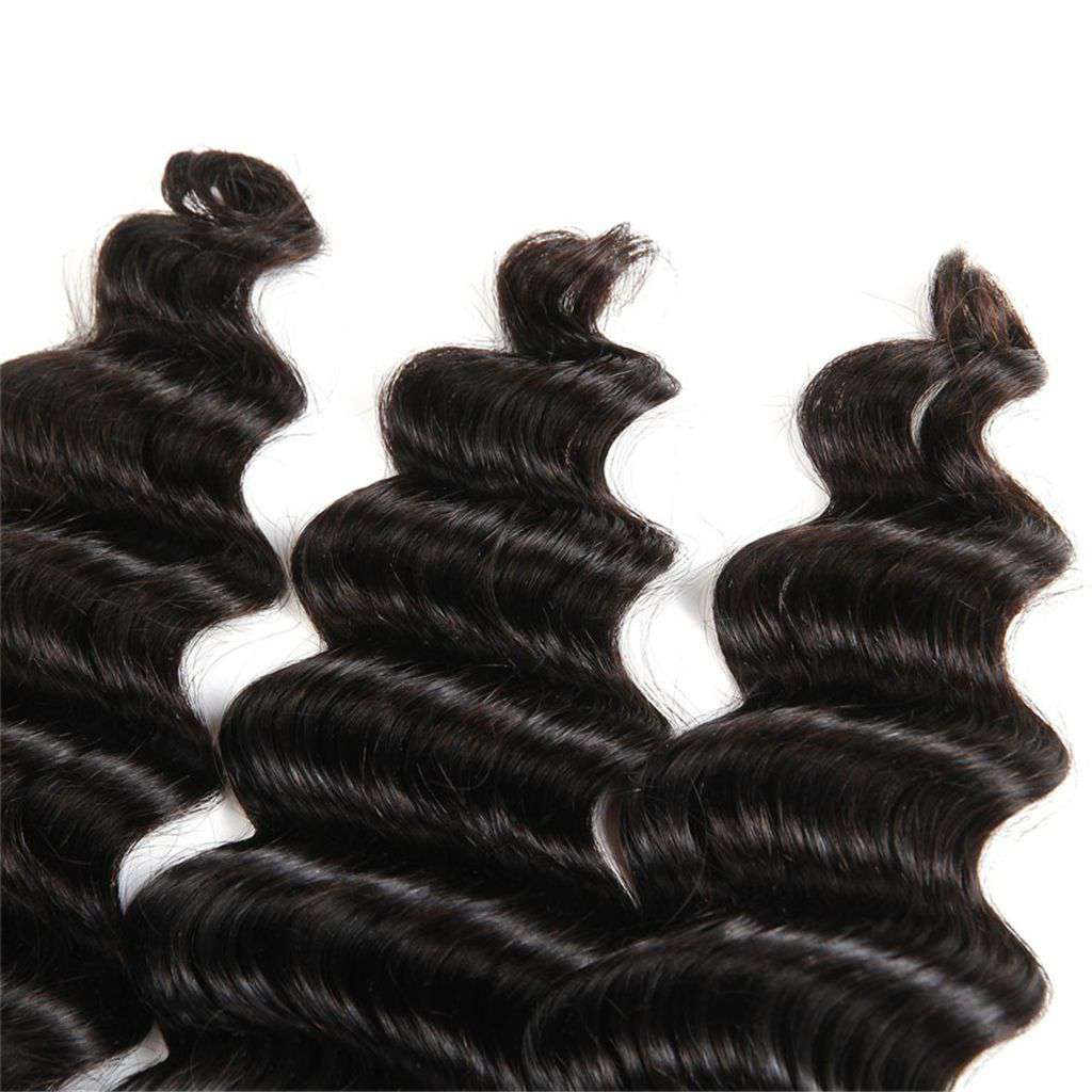 4 Bundles 9A Loose Deep Wave Indian Human Hair Bundles Natural Color - Image 4