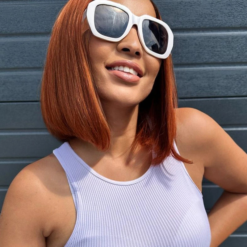 Pull Go 13x4 Lace Wig Ginger Ombre Silky Blunt Cut Glueless Bob Wig - Image 3