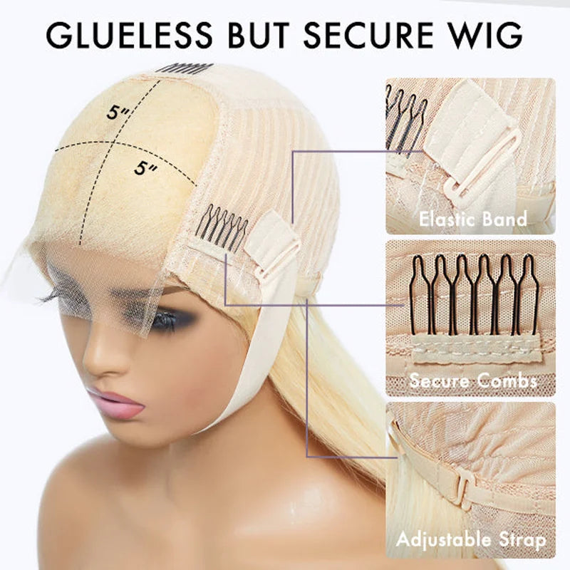 Salon Body Wave Blonde 613 5x5 Closure Transparent Lace Bob Wig 100% Virgin Human Hair - Image 3