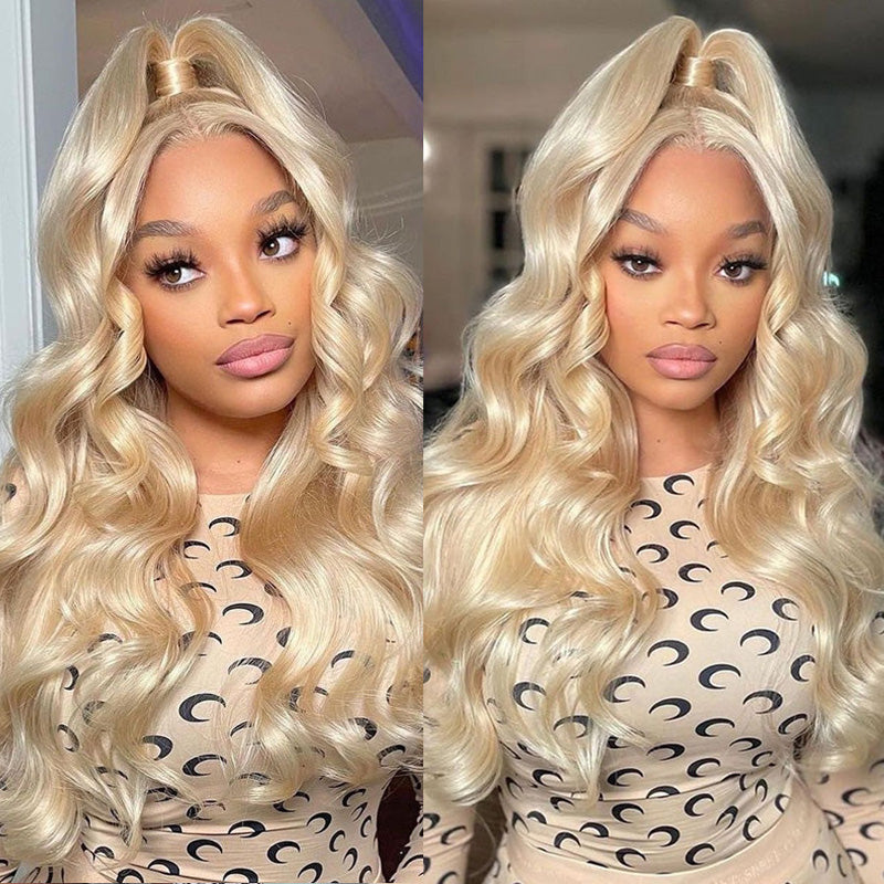Long Wig | 613 Blonde Body Wave 13x4 Transparent Lace Frontal Human Hair Wig 28-32 Inch - Image 2