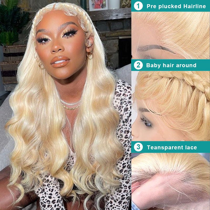613 Blonde Body Wave Transparent HD Lace Front Wigs 13x4 Ashimary Human Hair - Image 2