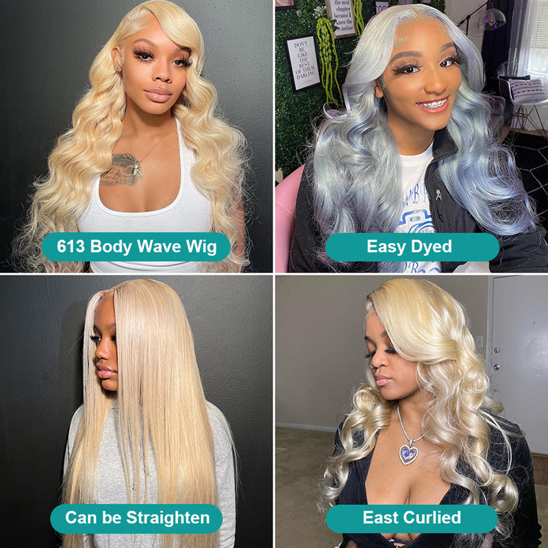 Long Wig | 613 Blonde Body Wave 13x4 Transparent Lace Frontal Human Hair Wig 28-32 Inch - Image 5