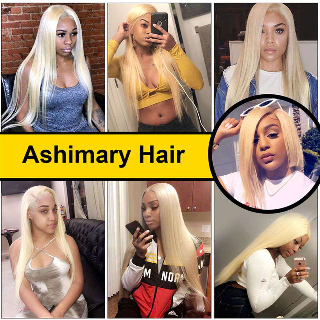 613 Honey Blonde Peruvian Straight Hair 3 Bundles With Frontal Human Hair - Image 2