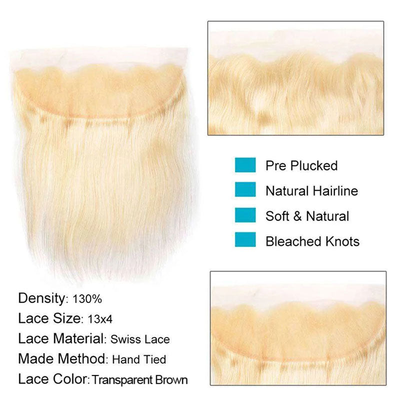 613 Blonde Hair Lace Frontal Closure 13x4 Inchs 100% Human Hair - Image 3