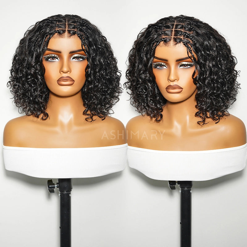 Boho Braids Water Wave Glueless 6x4.5 Closure Lace with Braided Top Human Hair Wig Pre-Cut Lace - Image 13