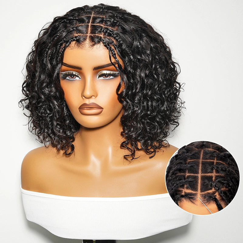 Boho Braids Water Wave Glueless 6x4.5 Closure Lace with Braided Top Human Hair Wig Pre-Cut Lace - Image 12
