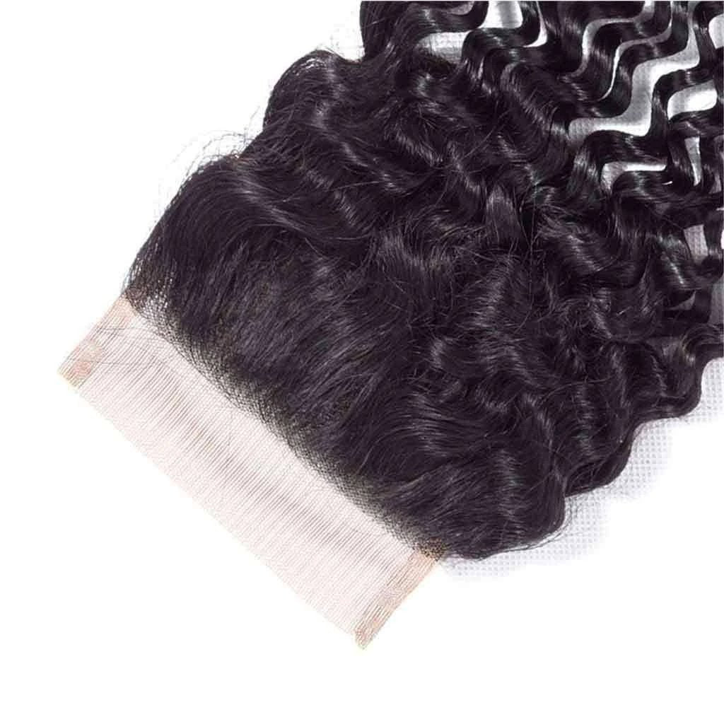 9A Jerry Curly 3 Bundles with Lace ClosureNatural Color Purvian Virgin Hair - Image 7