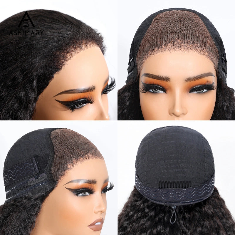 6x4.5 Lace Closure Kinky Straight Wig with Kinky Baby Hair for Black Women Glueless Natural Newborn Hairline Blend Beginner Friendly Wig - Image 13