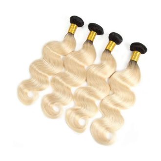 4 Bundles 1b/613 Ombré Blonde Hair Body Wave Brazilian Human Hair