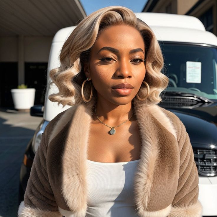 Blonde Highlight Bob Transparent Lace Wig Human Hair - Image 3