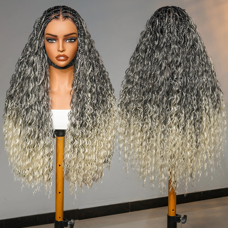 Invisi Strap Full Lace Knotless Boho Curls Braided Long Wig Pre-braid Lightweight Super Natural Scalp - Image 18