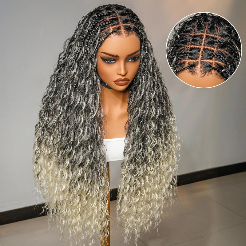 Invisi Strap Full Lace Knotless Boho Curls Braided Long Wig Pre-braid Lightweight Super Natural Scalp - Image 19