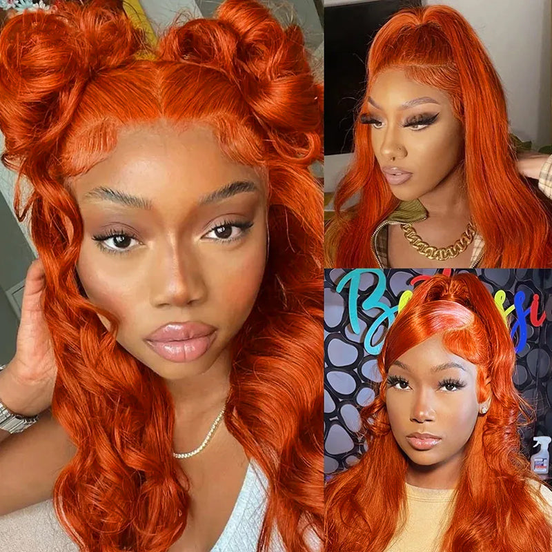 Ginger Wavy Hair 4x4 5x5 6x6 Body Wave Glueless Lace Wigs Ashimary Virgin Hair - Image 2