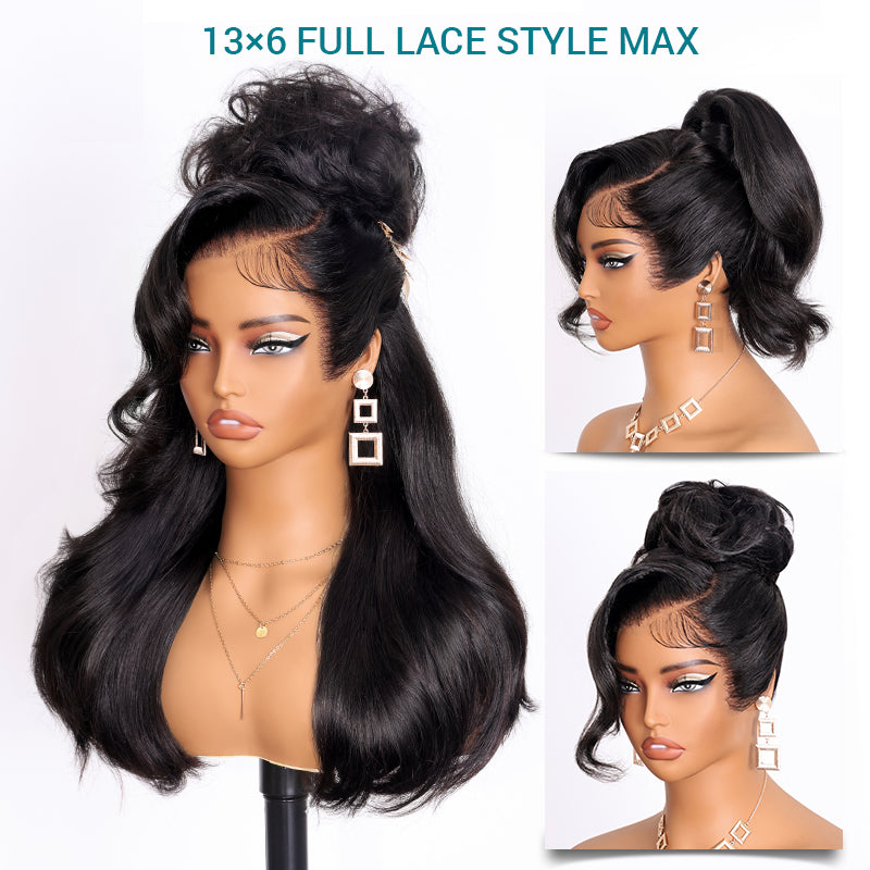 Peacock Curls Pull Go 13x6 Full Glueless Lace Front Wig Pre-Styled Heavy Layers Cut Human Hair - Image 16