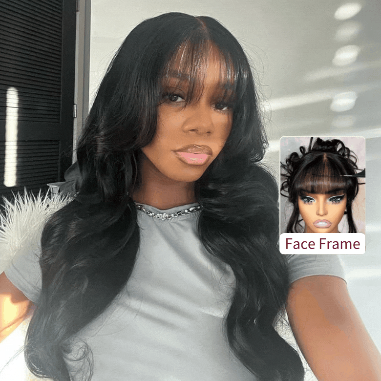Layer Cut Body Wave With Bang 360 Invisi Strap Lace Frontal Wig Glueless Salon Hairstyles - Image 4