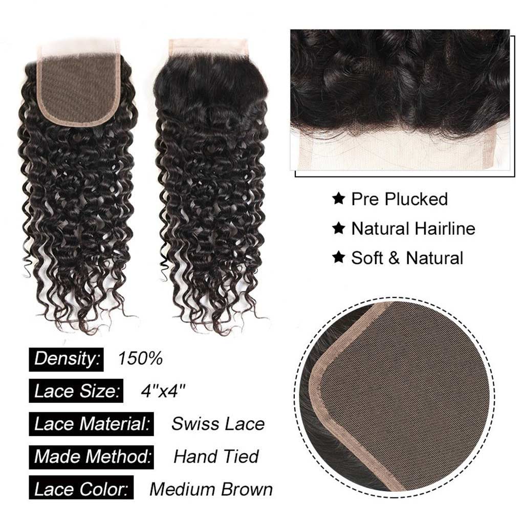 Luxurious Deep Wave 4 Bundles With Closure Natural Color - Image 5