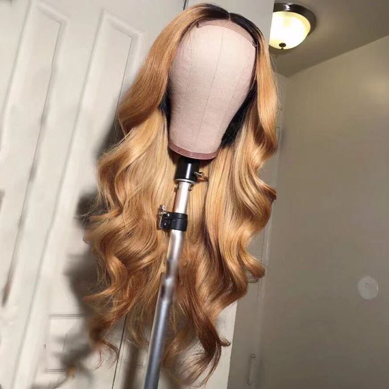 T1b/27 Ombre Honey Blonde Color Body Wave 13x4 Lace Front Pre-plucked Human Hair Wigs - Image 9