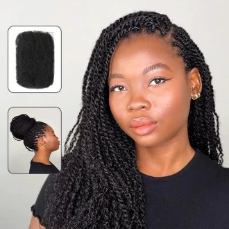 Afro Kinky Bulk Hair Extensions For Knotless Braids Human Hair Natural Black