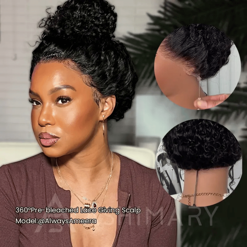 Deep Wave Invisi Strap Snug Fit 360 Transparent Lace Frontal BleachedKnots Pre Cut Lace Wig - Image 13