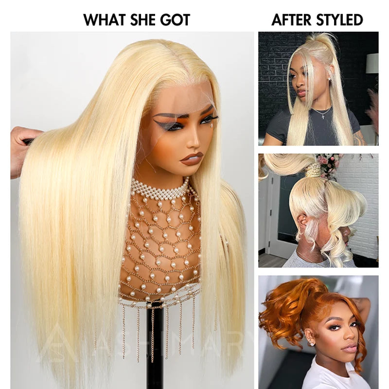 Upgrade Glueless Invisi Strap 360 Skin Lace Frontal 613 Blonde Straight Wig No Gel Stable Put on & Go Wigs - Image 2