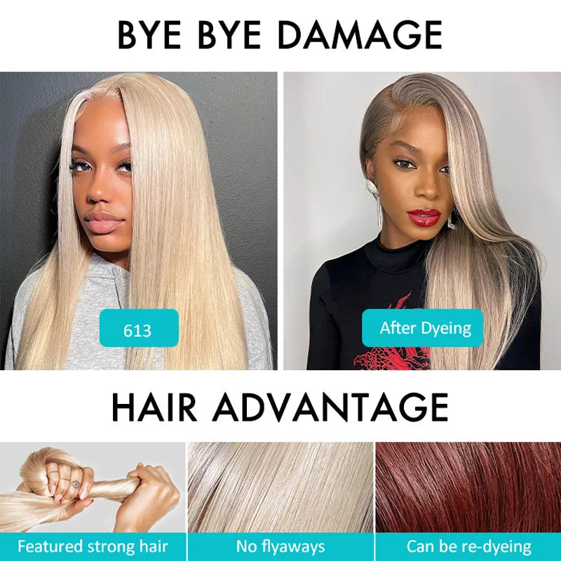 Blonde 613 Straight Parting Max Full Lace Frontal Invisi-Strap Human Hair Wig - Image 6