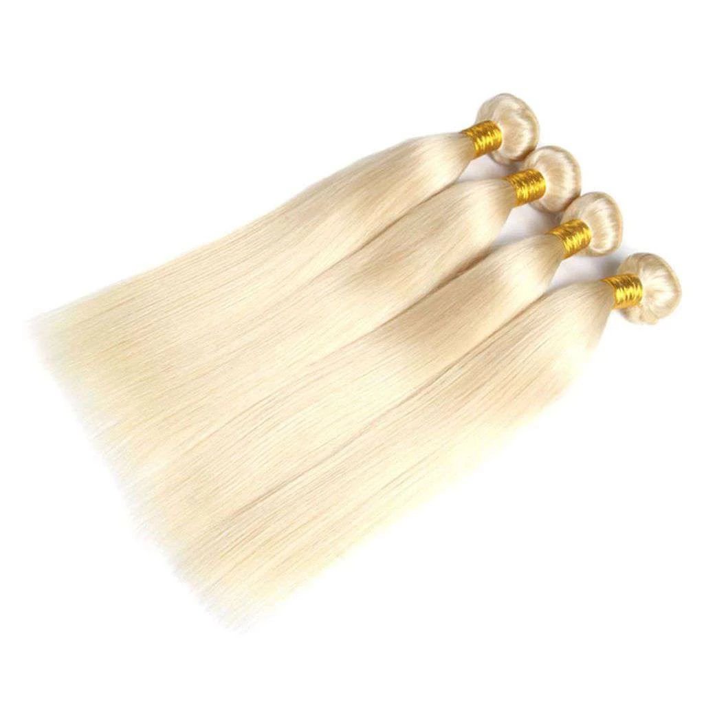 4 Bundles 613 Honey Blonde Straight Brazilian Human Hair Bundles - Image 3