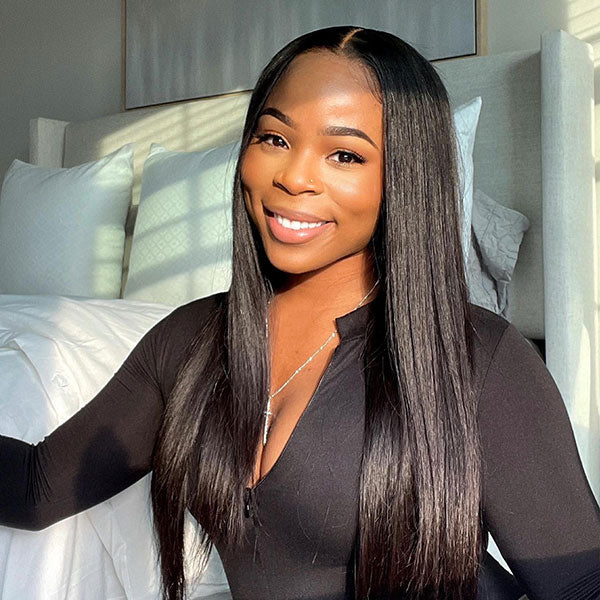 Air Wig|HD Transparent Lace Wear and Go Straight Wig with Pre Cut Lace & Bleached Knots & Pre-plucked Hairline - Image 3